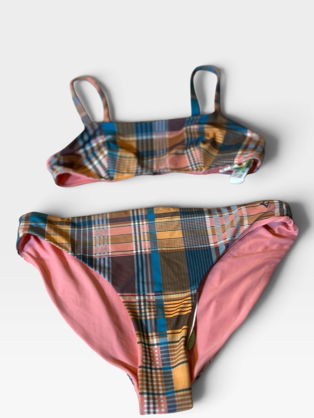 Vineyard Vines Coral Multi Plaid Bikini Bottoms